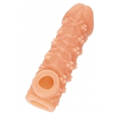 Телесная закрытая насадка с пучками шишечек Cock Sleeve Size L - 17,6 см. - KOKOS - в Подольске купить с доставкой