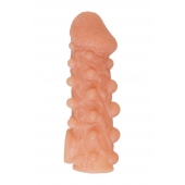 Телесная закрытая насадка с шариками Cock Sleeve Size S - 13,8 см. - KOKOS - в Подольске купить с доставкой