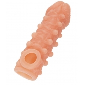 Телесная закрытая насадка с шариками Cock Sleeve Size M - 15,6 см. - KOKOS - в Подольске купить с доставкой