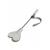 Белый кожаный мини-стек - 36 см. - БДСМ Арсенал - купить с доставкой в Подольске