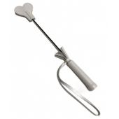 Белый кожаный мини-стек - 36 см. - БДСМ Арсенал - купить с доставкой в Подольске