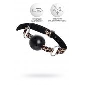 Черный кляп-шар на леопардовых ремешках Anonymo - ToyFa - купить с доставкой в Подольске