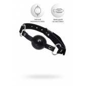 Черный кляп-шар на кожаных ремешках Anonymo - ToyFa - купить с доставкой в Подольске