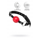 Красный кляп-шар на черных ремешках Anonymo - ToyFa - купить с доставкой в Подольске