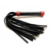 Черно-красная плеть из эко-кожи - 42 см. - БДСМ Арсенал - купить с доставкой в Подольске