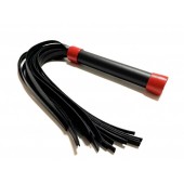 Черно-красная плеть из эко-кожи - 42 см. - БДСМ Арсенал - купить с доставкой в Подольске