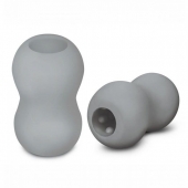 Серый двусторонний мастурбатор MINI DOUBLE BUBBLE - Zolo - в Подольске купить с доставкой