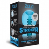 Голубой двусторонний мастурбатор MINI DOUBLE BUBBLE - Zolo - в Подольске купить с доставкой