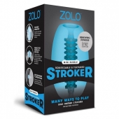 Голубой двусторонний мастурбатор MINI BUBBLE - Zolo - в Подольске купить с доставкой