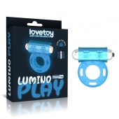 Голубое, светящееся в темноте эрекционное виброкольцо Lumino Play Vibrating Penis Ring - Lovetoy - в Подольске купить с доставкой