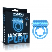 Голубое, светящееся в темноте виброкольцо Lumino Play Vibrating Penis Ring - Lovetoy - в Подольске купить с доставкой