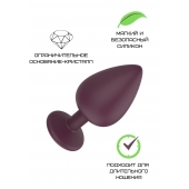 Бордовая малая силиконовая пробка с прозрачным кристаллом - Свободный ассортимент