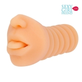 Телесный мастурбатор-ротик с высунутым язычком - Bior toys - в Подольске купить с доставкой