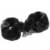 Наручники с черным искусственным мехом - Vulgar - купить с доставкой в Подольске