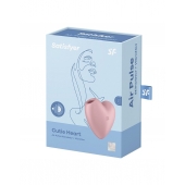 Розовый вибромассажер Cutie Heart с вакуум-волновой стимуляцией - Satisfyer