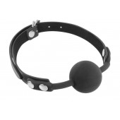 Черный силиконовый кляп-шарик на ремешках - Fetish Tentation - купить с доставкой в Подольске
