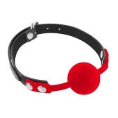 Красный кляп-шарик на черных ремешках - Fetish Tentation - купить с доставкой в Подольске