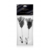 Зажимы для сосков с черными перьями Sweet Caress Feather Nipple Clumps - Sweet Caress - купить с доставкой в Подольске