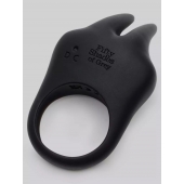 Черное эрекционное виброкольцо Sensation Rechargeable Vibrating Rabbit Love Ring - Fifty Shades of Grey - в Подольске купить с доставкой