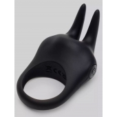 Черное эрекционное виброкольцо Sensation Rechargeable Vibrating Rabbit Love Ring - Fifty Shades of Grey - в Подольске купить с доставкой
