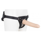 Пустотелый страпон Harness CLASSIC с бандажом - 19,5 см. - LOVETOY (А-Полимер) - купить с доставкой в Подольске