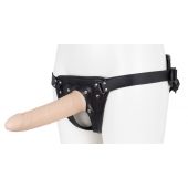 Пустотелый страпон Harness CLASSIC с бандажом - 19,5 см. - LOVETOY (А-Полимер) - купить с доставкой в Подольске