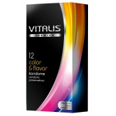 Цветные ароматизированные презервативы VITALIS PREMIUM color   flavor - 12 шт. - Vitalis - купить с доставкой в Подольске