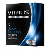 Презервативы VITALIS PREMIUM delay   cooling с охлаждающим эффектом - 3 шт. - Vitalis - купить с доставкой в Подольске