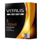 Ребристые презервативы VITALIS PREMIUM ribbed - 3 шт. - Vitalis - купить с доставкой в Подольске