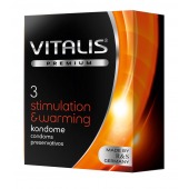 Презервативы VITALIS PREMIUM stimulation   warming с согревающим эффектом - 3 шт. - Vitalis - купить с доставкой в Подольске