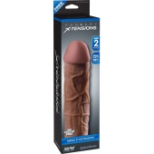 Коричневая насадка Mega 2  Extension - 20,3 см. - Pipedream - в Подольске купить с доставкой