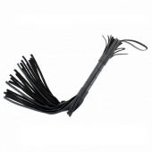 Короткая чёрная плетка из натуральной кожи - БДСМ Арсенал - купить с доставкой в Подольске