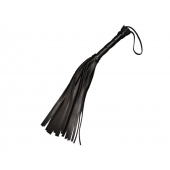 Чёрная кожаная плеть с 22 хвостами - 40 см. - Sitabella - купить с доставкой в Подольске