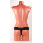 Чёрные кожаные трусики для больших насадок - БДСМ Арсенал - купить с доставкой в Подольске