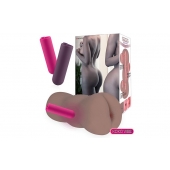 Коричневый вибромастурбатор-анус TONGGGO-Black Angel Auto - KOKOS - в Подольске купить с доставкой