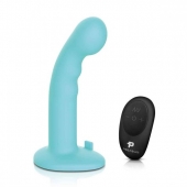 Голубая изогнутая насадка 6in Remote Control Ripple P-Spot G-Spot на черных трусиках - 16 см. - Pegasus - купить с доставкой в Подольске