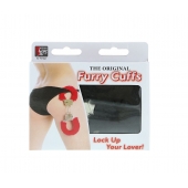 Металлические наручники с чёрной меховой опушкой - Dream Toys - купить с доставкой в Подольске