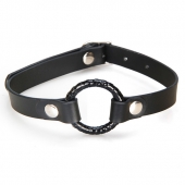 Чёрный кляп с кольцом - Lux Fetish - купить с доставкой в Подольске