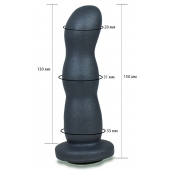 Черная анальная рельефная насадка-фаллоимитатор - 15 см. - LOVETOY (А-Полимер) - купить с доставкой в Подольске
