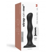 Черная насадка Strap-On-Me Dildo Geisha Balls size M - Strap-on-me - купить с доставкой в Подольске