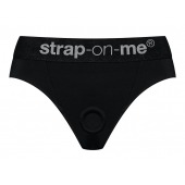 Черные трусики для насадок Heroine Lingerie Harness - size S - Strap-on-me - купить с доставкой в Подольске