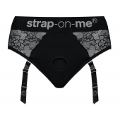 Черные трусики для насадок Diva Lingerie Harness - size S - Strap-on-me - купить с доставкой в Подольске