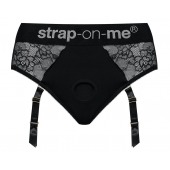 Черные трусики для насадок Diva Lingerie Harness - size M - Strap-on-me - купить с доставкой в Подольске