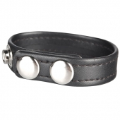 Кольцо на пенис из искусственной кожи на клепках SNAP COCK RING - BlueLine - в Подольске купить с доставкой