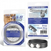 Кольцо на пенис из искусственной кожи на клепках SNAP COCK RING - BlueLine - в Подольске купить с доставкой