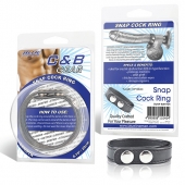 Кольцо на пенис SNAP COCK RING из искусственной кожи на клепках - BlueLine - в Подольске купить с доставкой