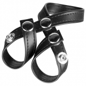 Разделитель мошонки из искусственной кожи на клепках 8 STYLE BALL DIVIDER - BlueLine - купить с доставкой в Подольске