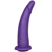 Фиолетовая гладкая изогнутая насадка-плаг - 17 см. - LOVETOY (А-Полимер) - купить с доставкой в Подольске