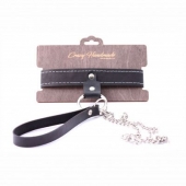 Узкий однослойный ошейник с поводком - Crazy Handmade - купить с доставкой в Подольске