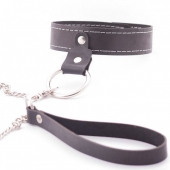 Узкий однослойный ошейник с поводком - Crazy Handmade - купить с доставкой в Подольске